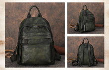 Load image into Gallery viewer, Vintage Leather Rucksack Womens Vintage School Backpacks Leather Backpack Purse
