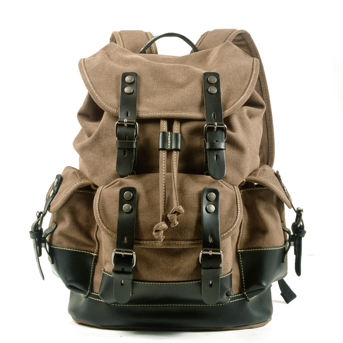 Vintage Canvas Backpack Waterproof Traveling Hiking Rucksack