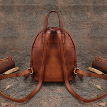 Load image into Gallery viewer, Small Rivets Leather Backpack Purse for Women
