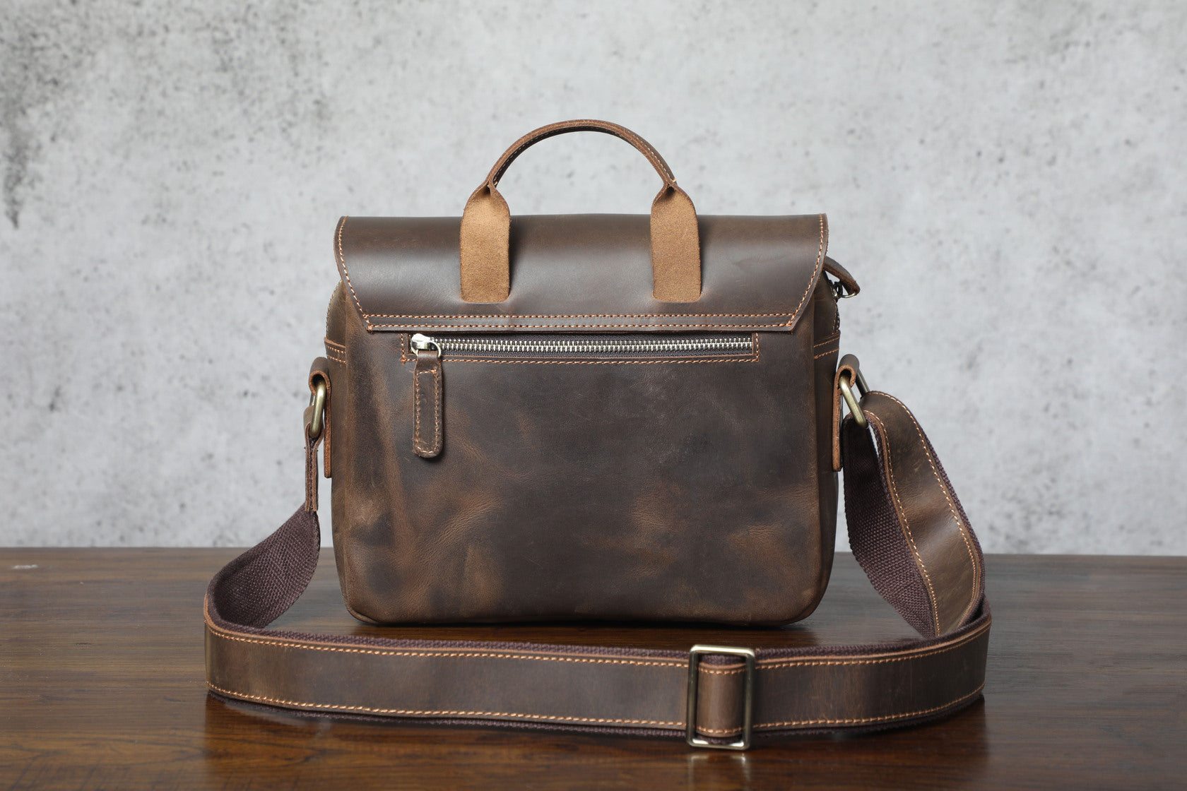 Retro Small Brown Messenger Shoulder Bag