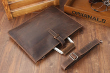Load image into Gallery viewer, Handmade Crazy Horse Leather Laptop Bag Handbag Men Briefcase
