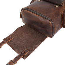 Load image into Gallery viewer, Large Brown Leather School Backpack
