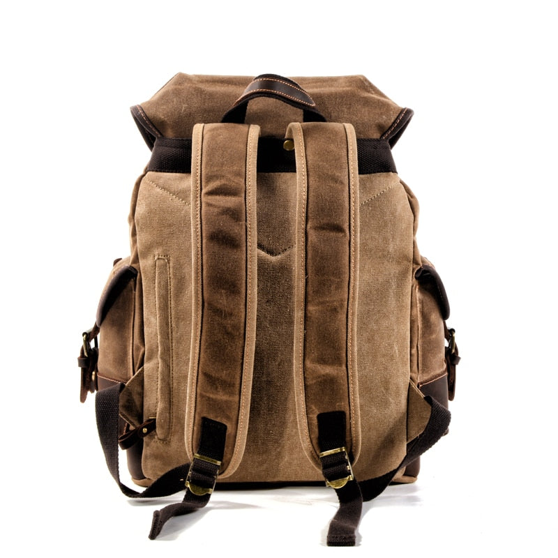 Large Travel Waxed Canvas Outdoor Laptop Backpack