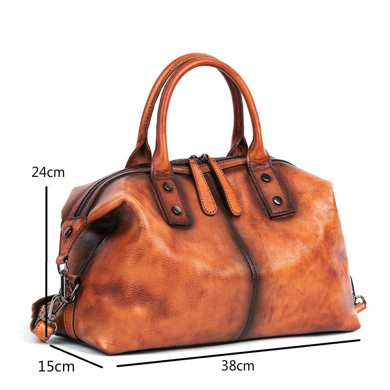 Tote Bag Top Handle Shoulder Bag Medium Designer Retro Leather Handbag for Women