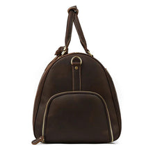Load image into Gallery viewer, Travel Weekender Leather Duffel Bag With Shoe Pocket
