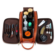 Load image into Gallery viewer, Groomsmen Gift Toiletry Bag, Vegan Leather Dopp Kit, Water-Resistant Bathroom Toiletries Organizer, PU Leather Cosmetic Bags, Christmas Gift
