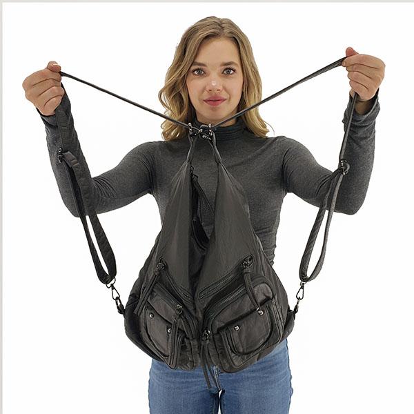 Large Soft Casual Women Bags School Backpack PU Leather Bag