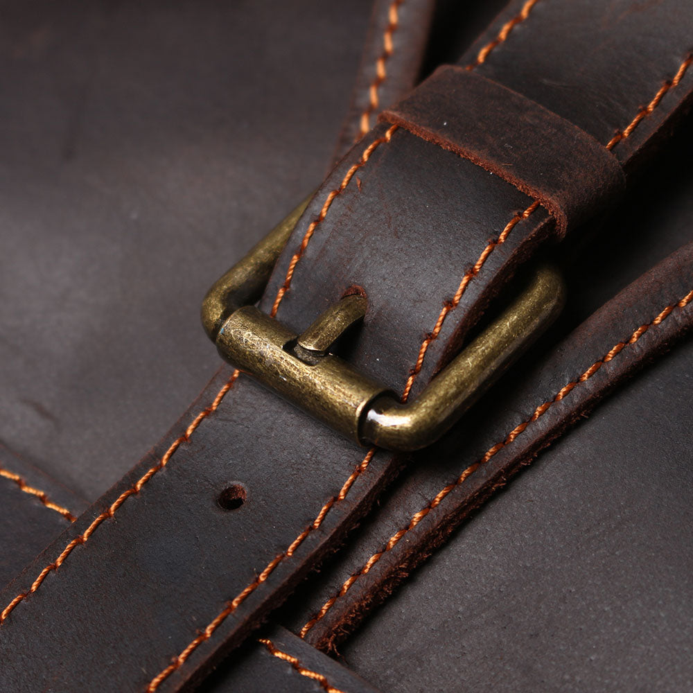 Classic Full Grain Leather School Backpack