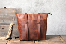Load image into Gallery viewer, Brown Leather Tote Bag
