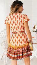 Load image into Gallery viewer, Yellow Pattern Mini Casual Dress

