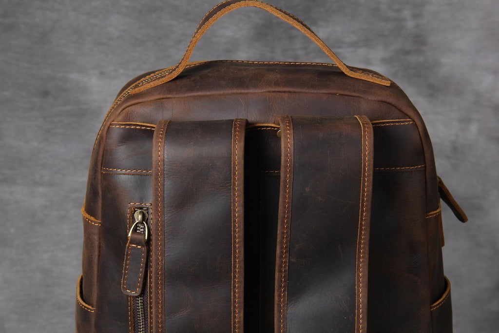 Large Handmade Leather School Backpack