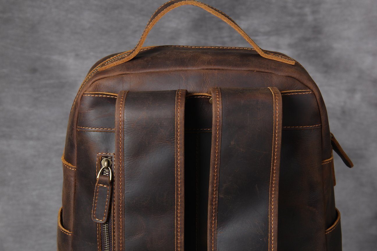 Large Handmade Leather School Backpack