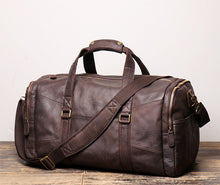 Load image into Gallery viewer, Men&#39;s Leather Travel Duffel Bag
