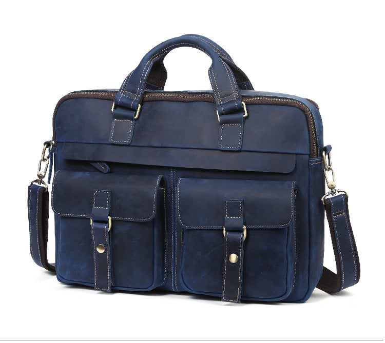 Classic Men Vintage Leather Business Briefcase