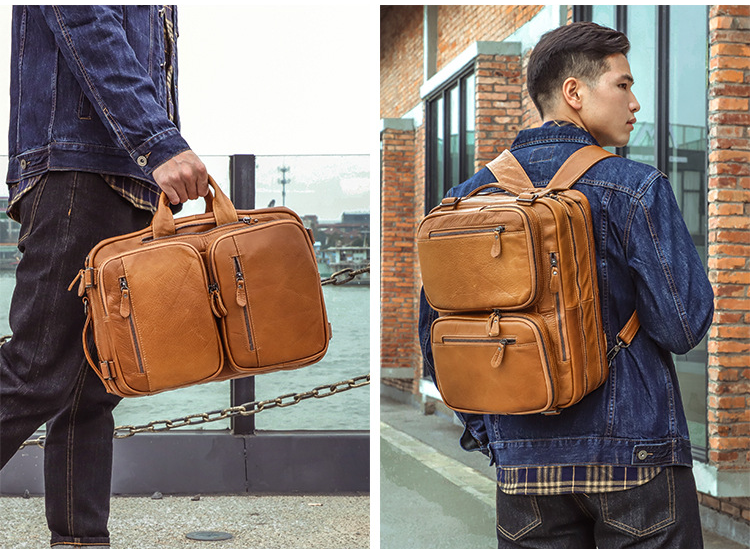 Vintage Men Multi Functional Backpack Business Briefcase