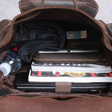Load image into Gallery viewer, Dark Coffee Leather Full Grain School Backpack
