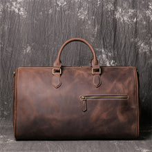 Load image into Gallery viewer, Cowhide Leather Overnight Travel Weekender Duffel Bag
