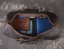 Load image into Gallery viewer, Classic Leather Duffel Bag with Shoes Compartment Travel Weekender Bag
