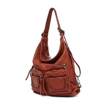 Load image into Gallery viewer, Large Soft Casual Women Bags School Backpack PU Leather Bag
