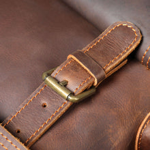 Load image into Gallery viewer, Large Brown Leather School Backpack
