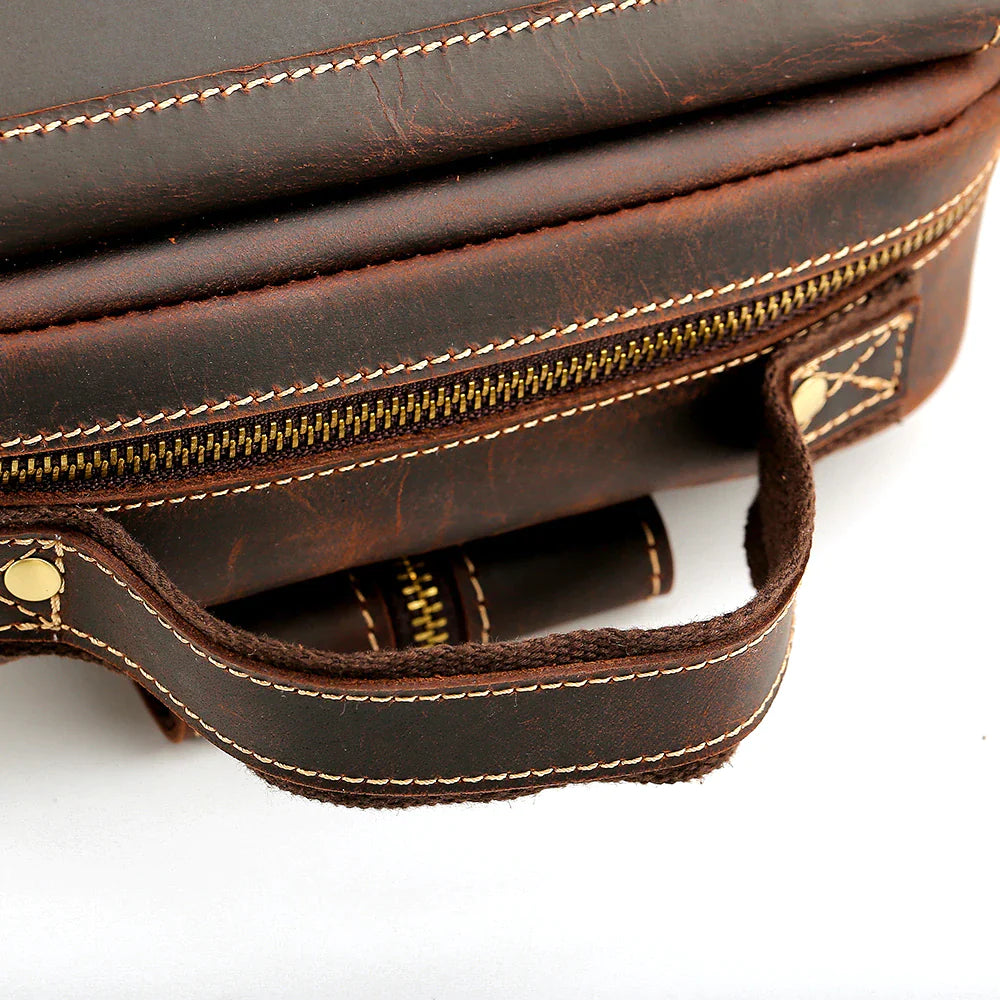 Mens Convertible Leather School Backpack Sling Bag