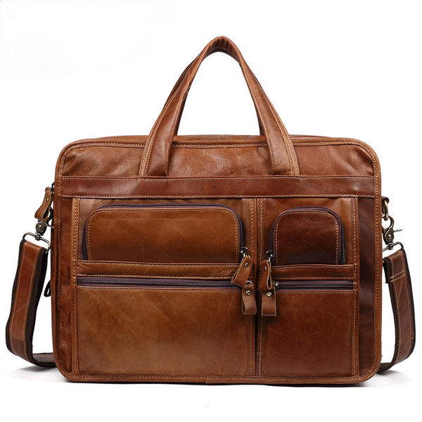 Men's Handmade Leather Business Briefcase