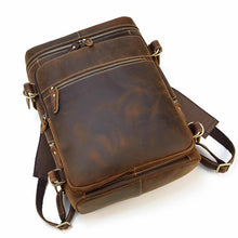 Load image into Gallery viewer, Large Zipper Handmade School Leather Backpack for Men
