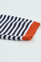 Load image into Gallery viewer, Contrast Trimmed Striped Drop Shoulder Sweater
