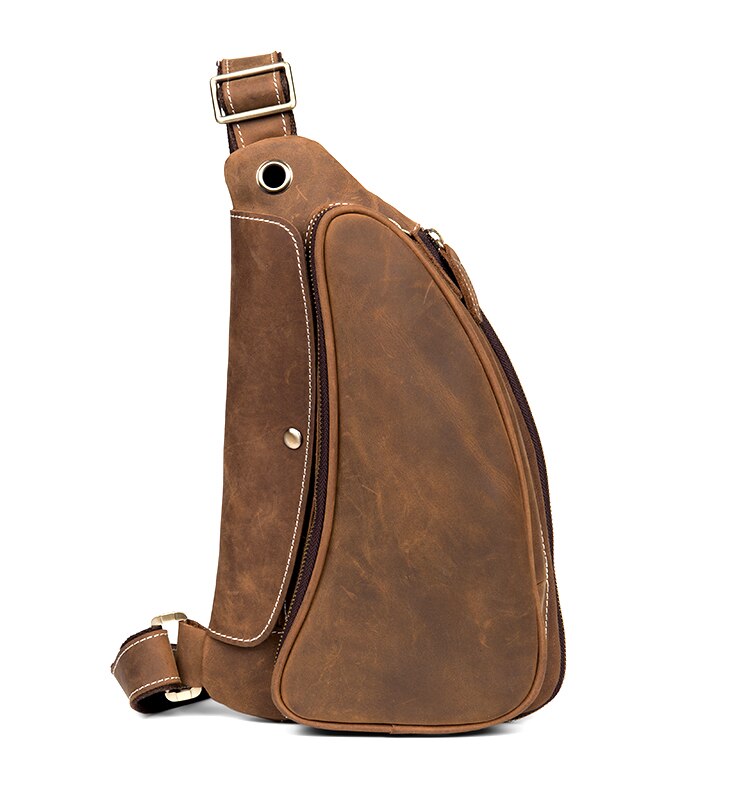 Vintage Crazy Horse Leather Mens Sling Bag