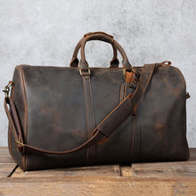 Load image into Gallery viewer, Full Grain Leather Weekender Travel Duffel Luggage Bag
