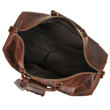 Load image into Gallery viewer, Travel Weekender Leather Duffel Bag With Shoe Pocket
