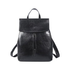 Load image into Gallery viewer, Brown Zipper Convertible Leather Backpack
