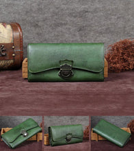 Load image into Gallery viewer, Women&#39;s Trifold Leather Long Wallet Purse Clutch
