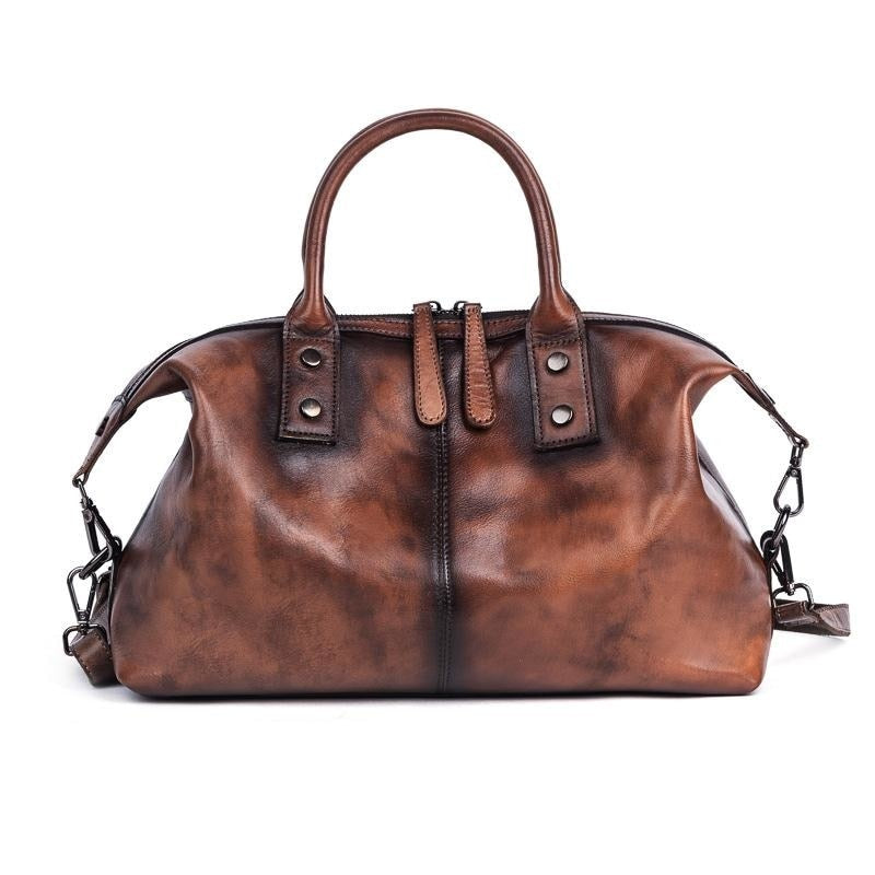 Tote Bag Top Handle Shoulder Bag Medium Designer Retro Leather Handbag for Women