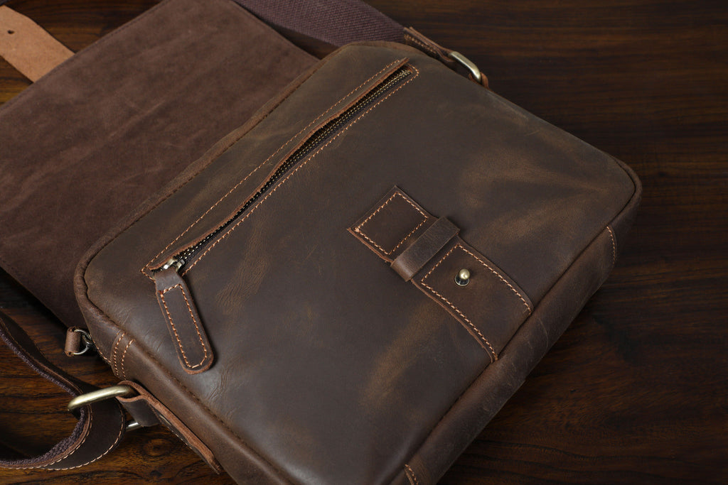 Retro Small Brown Messenger Shoulder Bag