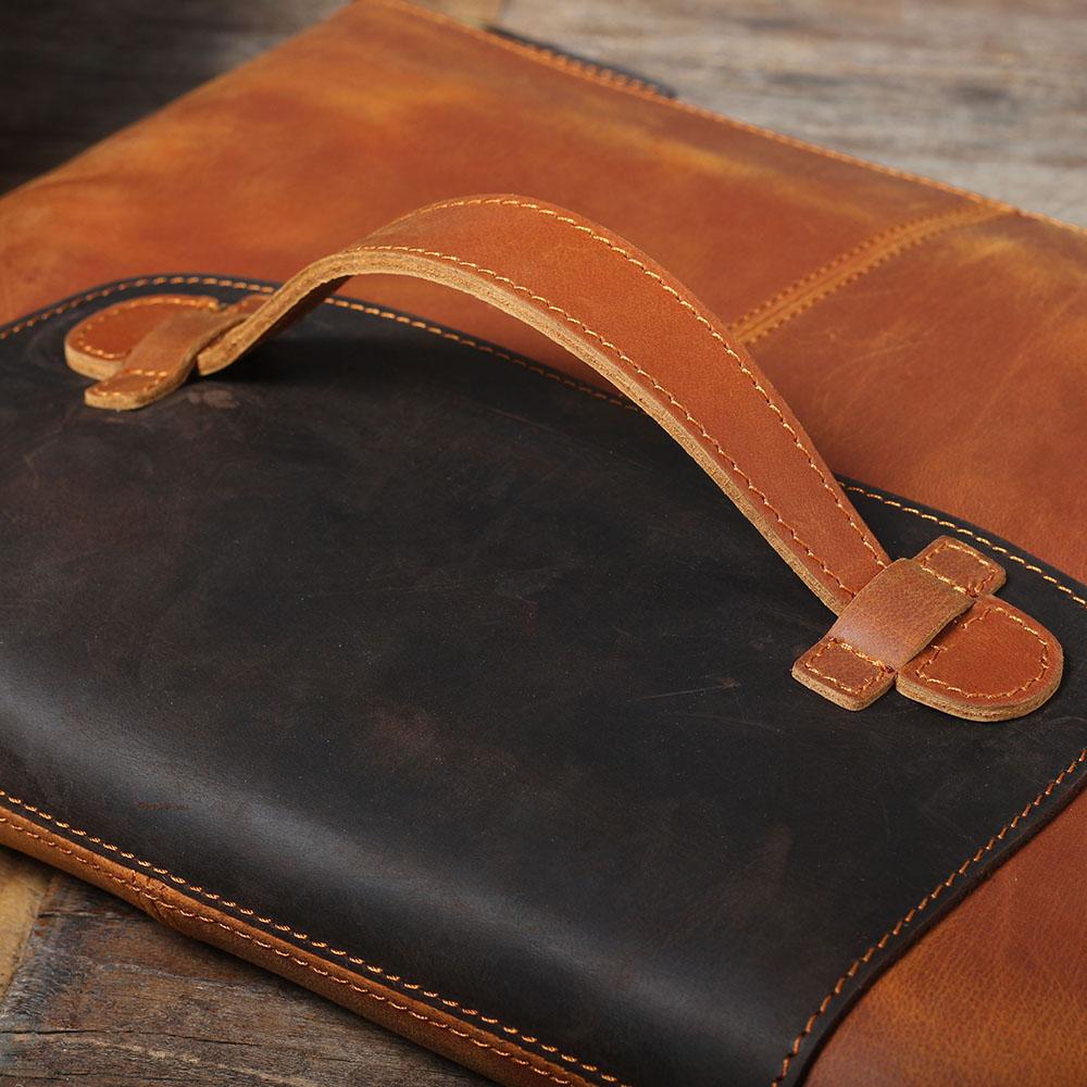 Simple Leather Laptop Handbag