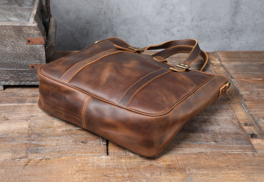 Vintage Leather Tote Bag