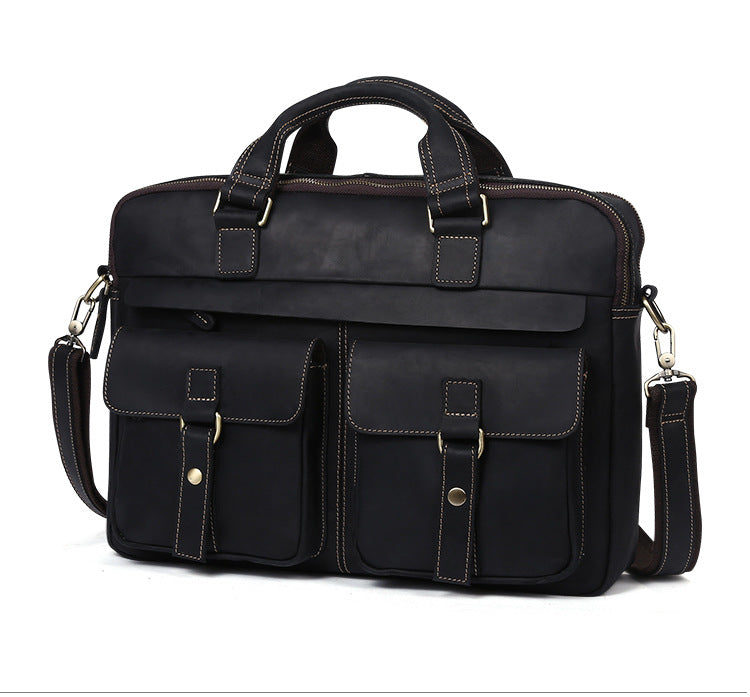 Classic Men Vintage Leather Business Briefcase