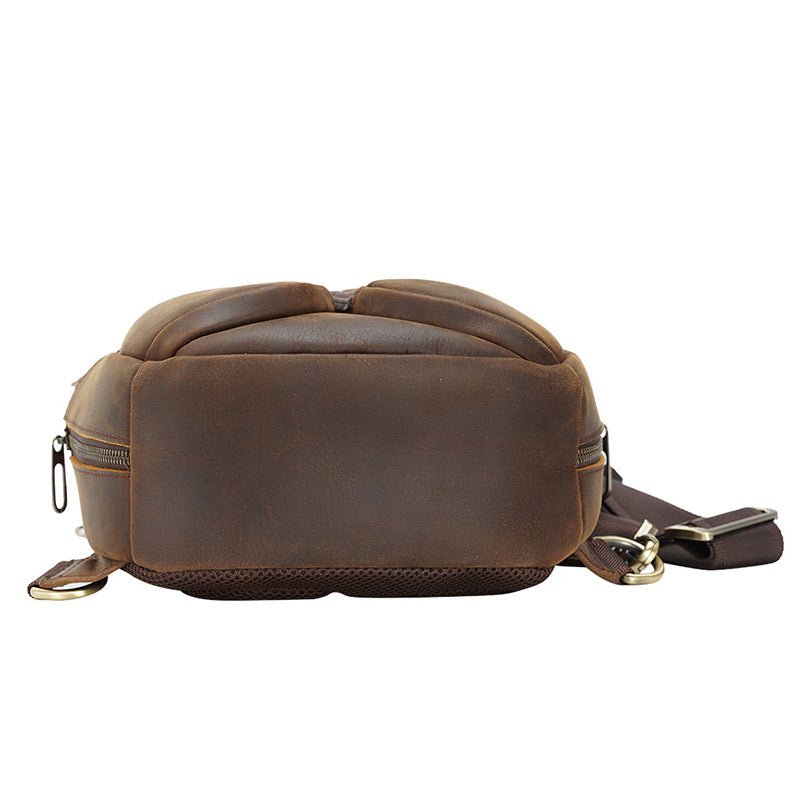 Shoulder Crazy Horse Leather Chest Sling Bag