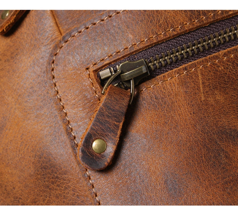 Classic Leather Crossbody Sling Bag for Men