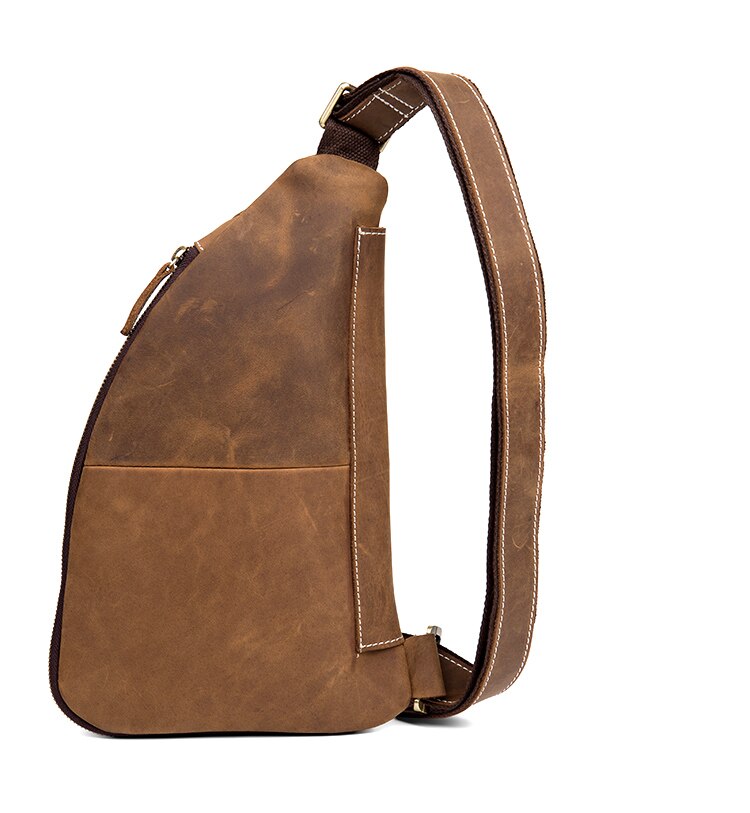 Vintage Crazy Horse Leather Mens Sling Bag