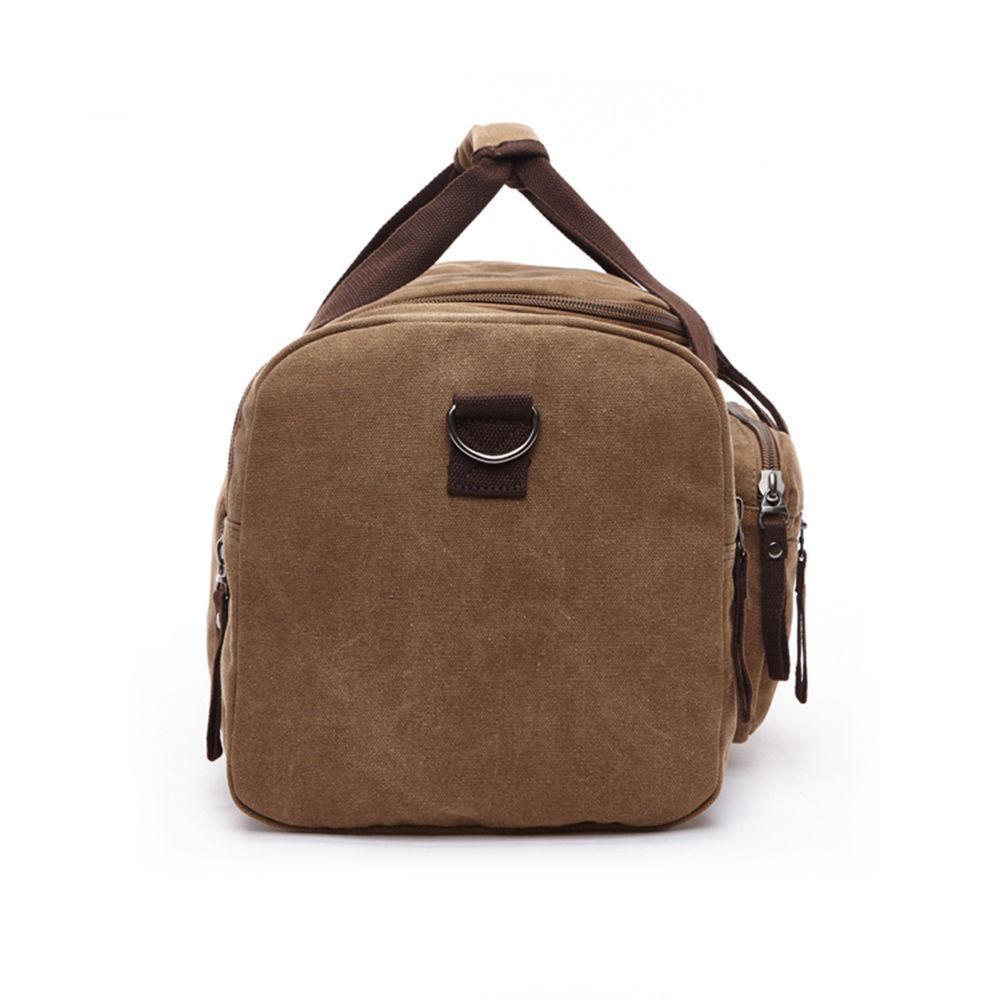 Men's Oversize Canvas Travel Bags Large Capacity Carry On Luggage Weekend Bag
