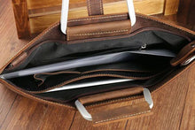 Load image into Gallery viewer, Handmade Crazy Horse Leather Laptop Bag Handbag Men Briefcase
