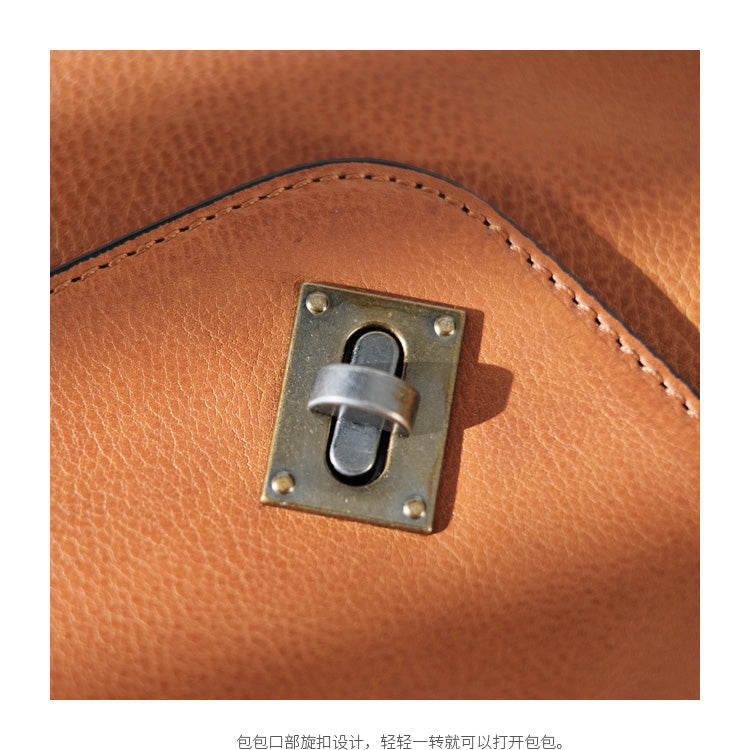 Modern Womens Brown Leather Satchels Leather Messenger Bag For Women