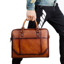 Load image into Gallery viewer, Vintage Genine Leather Businees Briefcase Laptop Bag
