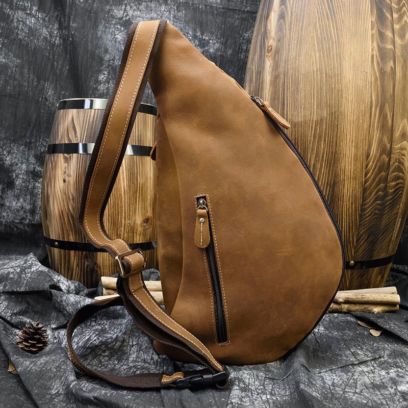 Cowhide Leather Cross Body Sling Bag for Men