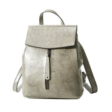 Load image into Gallery viewer, Brown Zipper Convertible Leather Backpack
