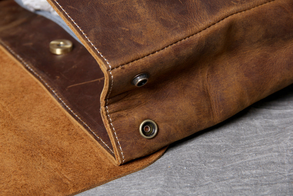 Retro Leather School Backpack for Men