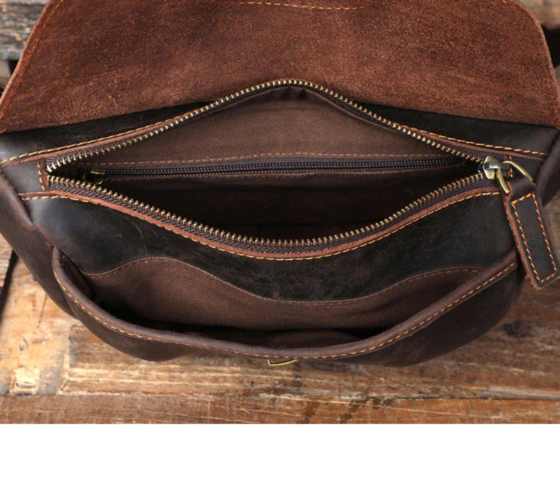 Stylish Vintage Leather Cross Body Bag for Men