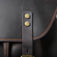 Load image into Gallery viewer, Dark Coffee Leather Full Grain School Backpack

